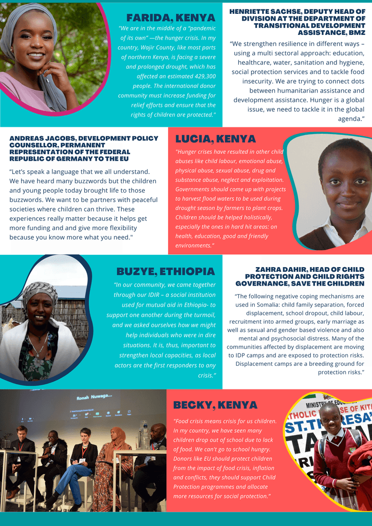 Series of quotes from children and young people on the hunger crisis in East Africa.