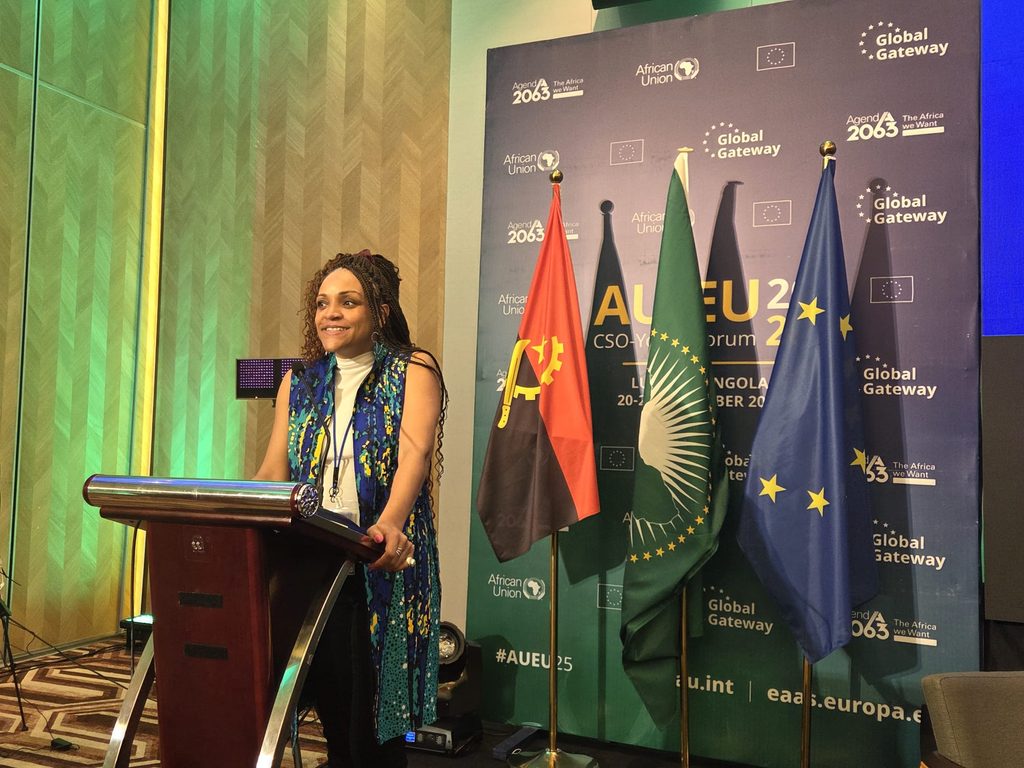 Marcia Banasko, Interim Head of Office of Plan International EU representing Plan International at the AU–EU Civil Society & Youth Forum.