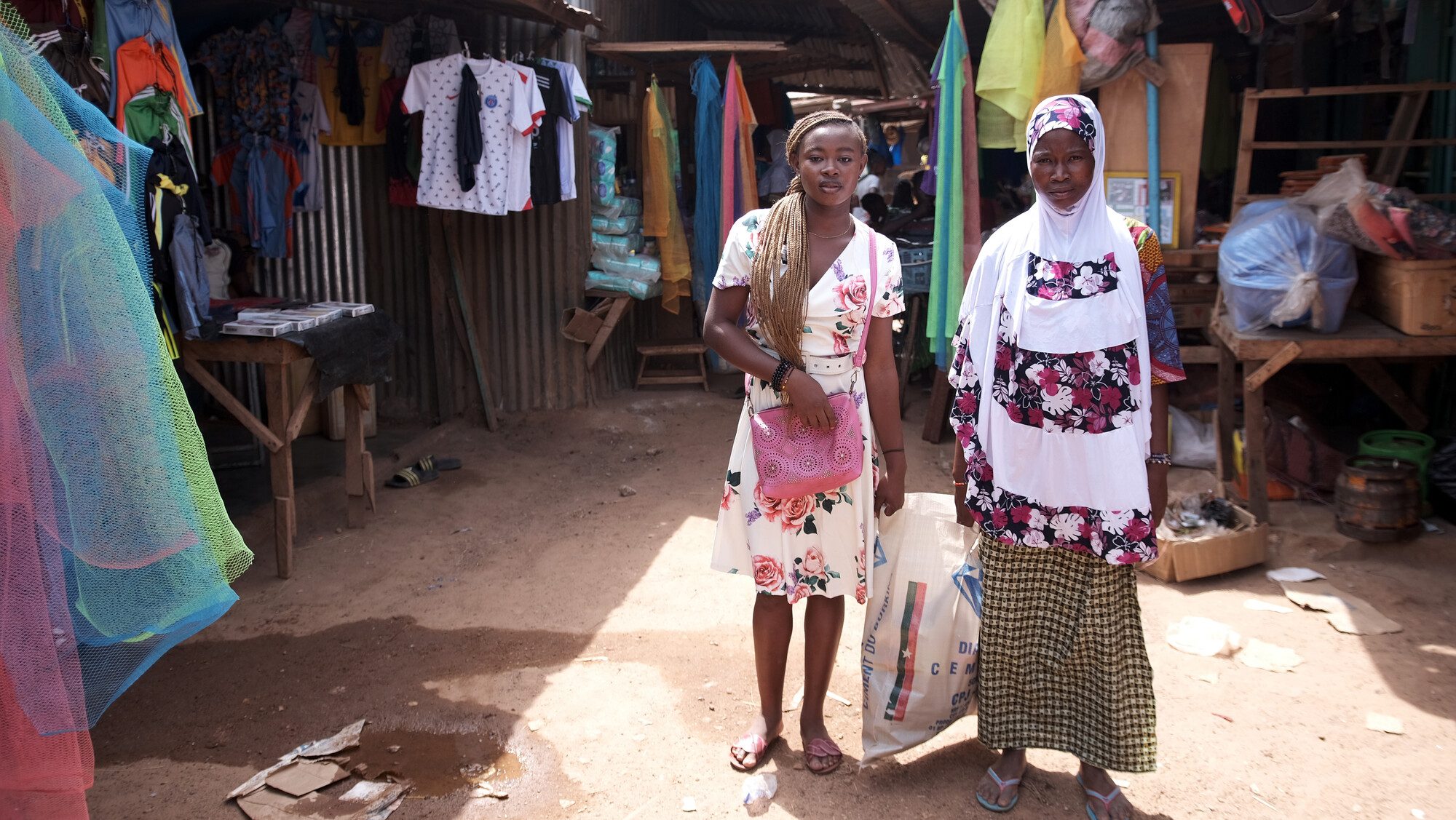 18-year-old Floriane, a youth leader supported by Plan International Burkina Faso, has befriended a group of displaced women. 