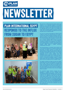 Plan International Egypt's response to Sudan crisis newsletter front cover