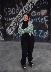 Arwa in the skating academy she has co-founded.