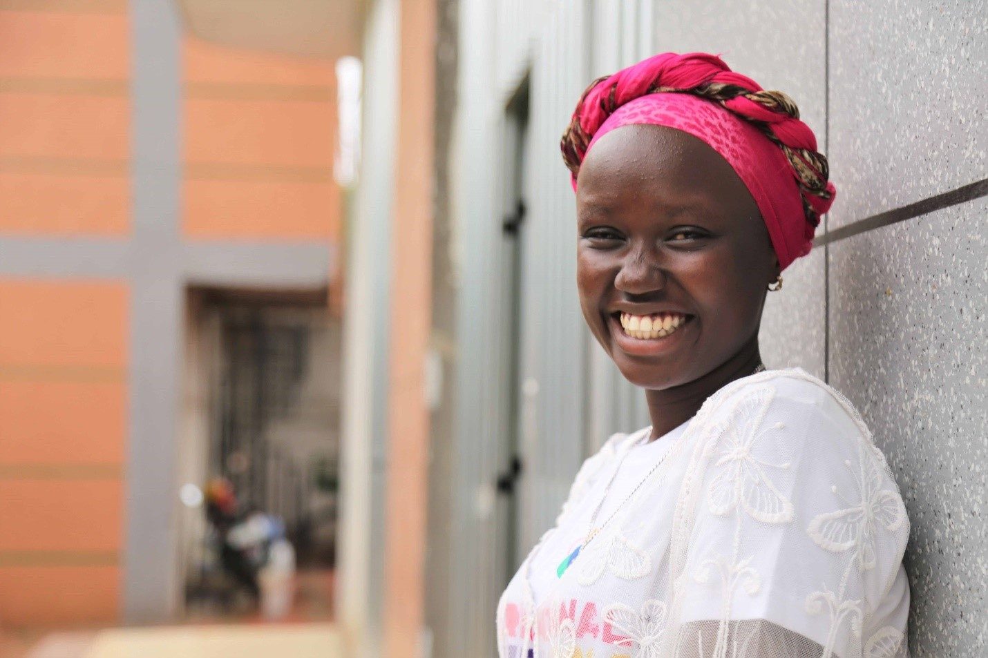 Gashmene, a member of Plan International Ethiopia’s youth advisory panel, smiling at the camera