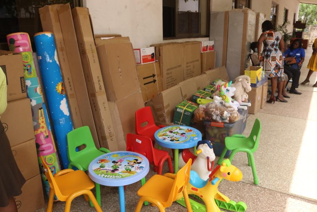 Some of the items donated by Plan International Ghana to GEA.