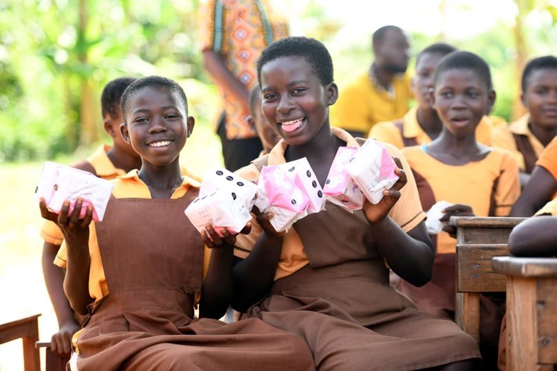 School girls receive sanitary pads to mark Menstrual Hygiene Day | Plan International Ghana