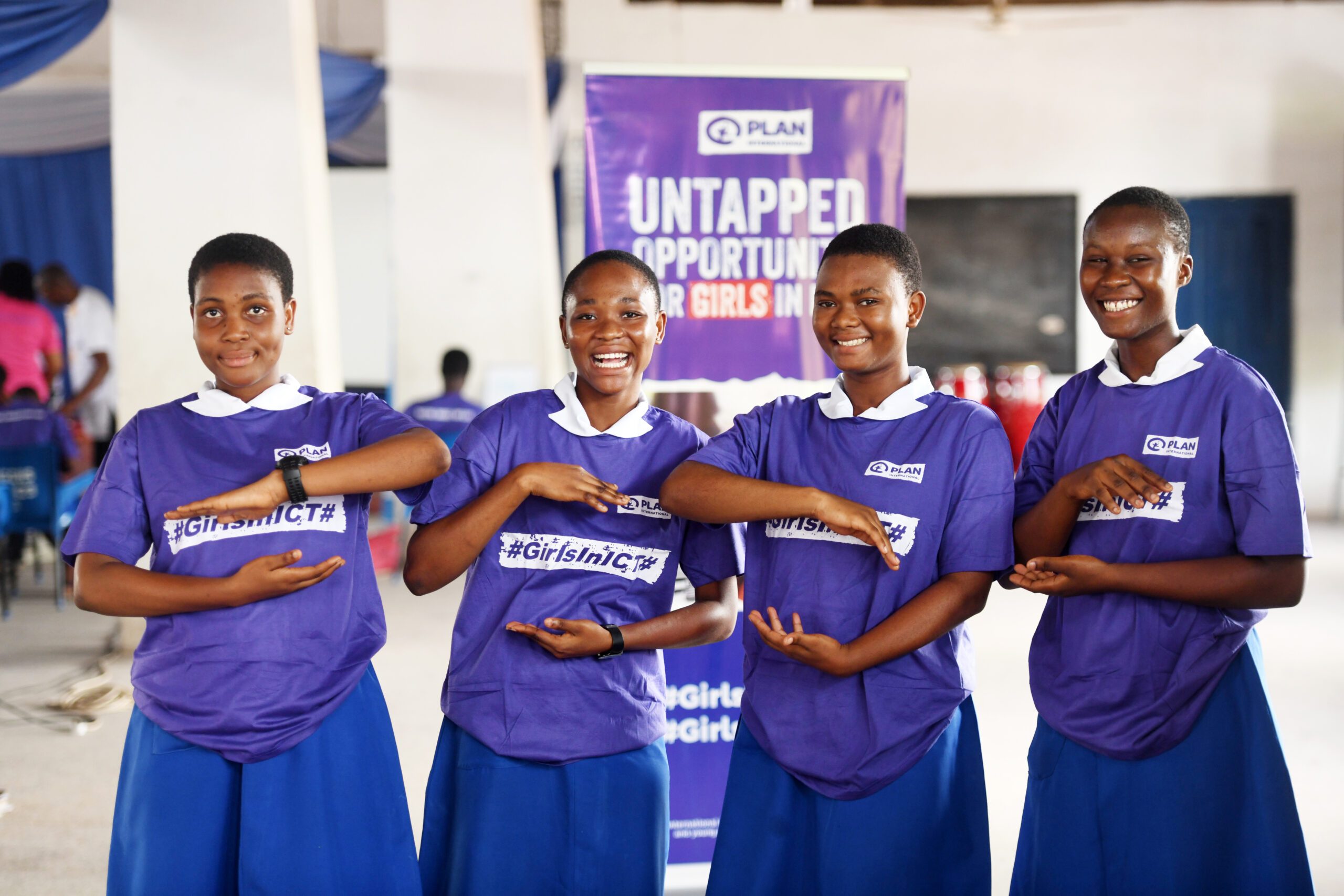 Girls at the event to celebrate Girls in ICT Day 2023