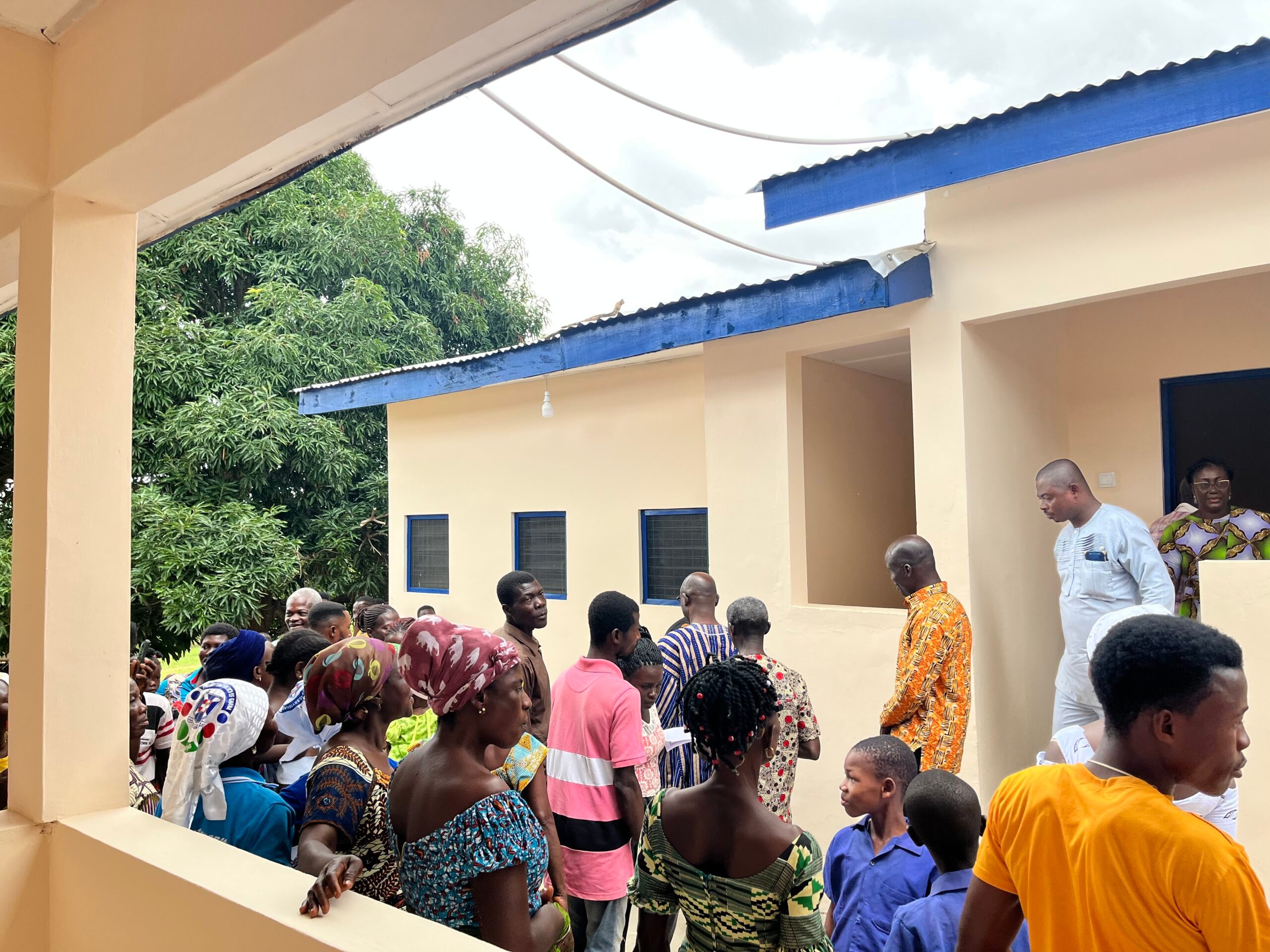 Community members view the newly built teachers' accomodation