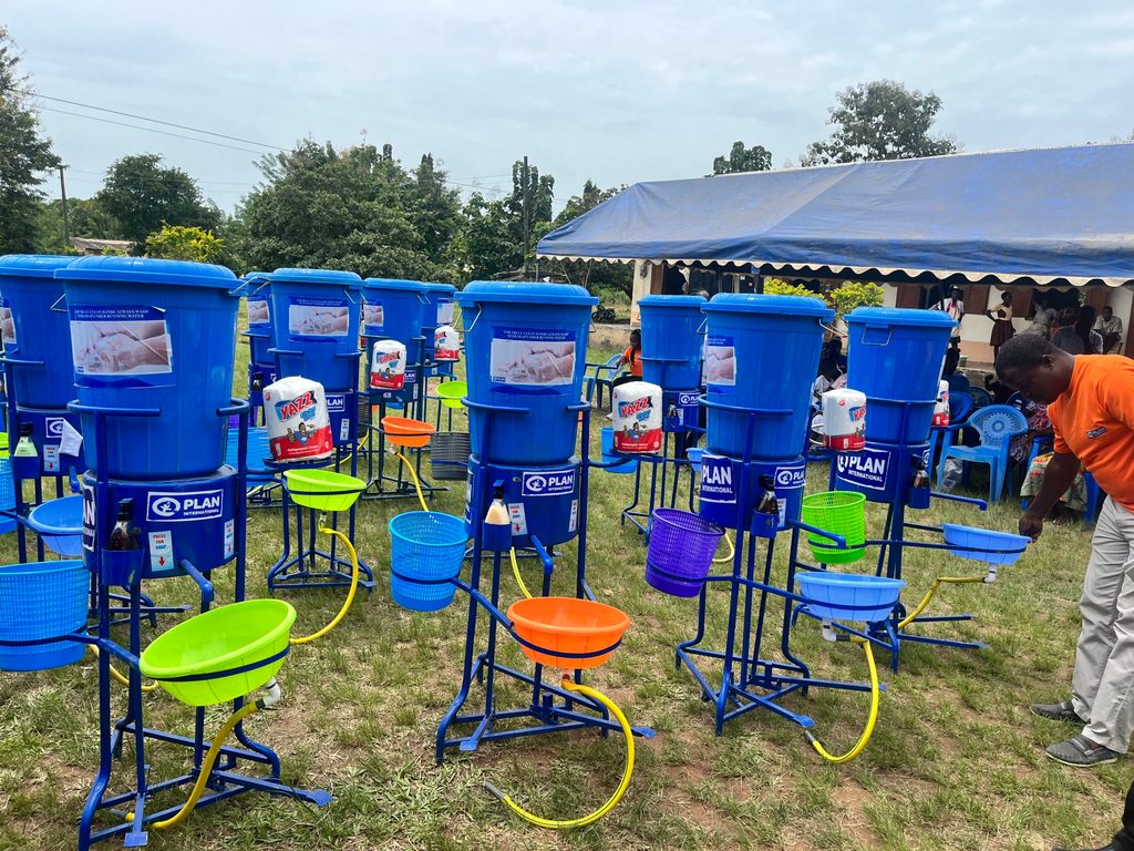 Water containers and equipment.