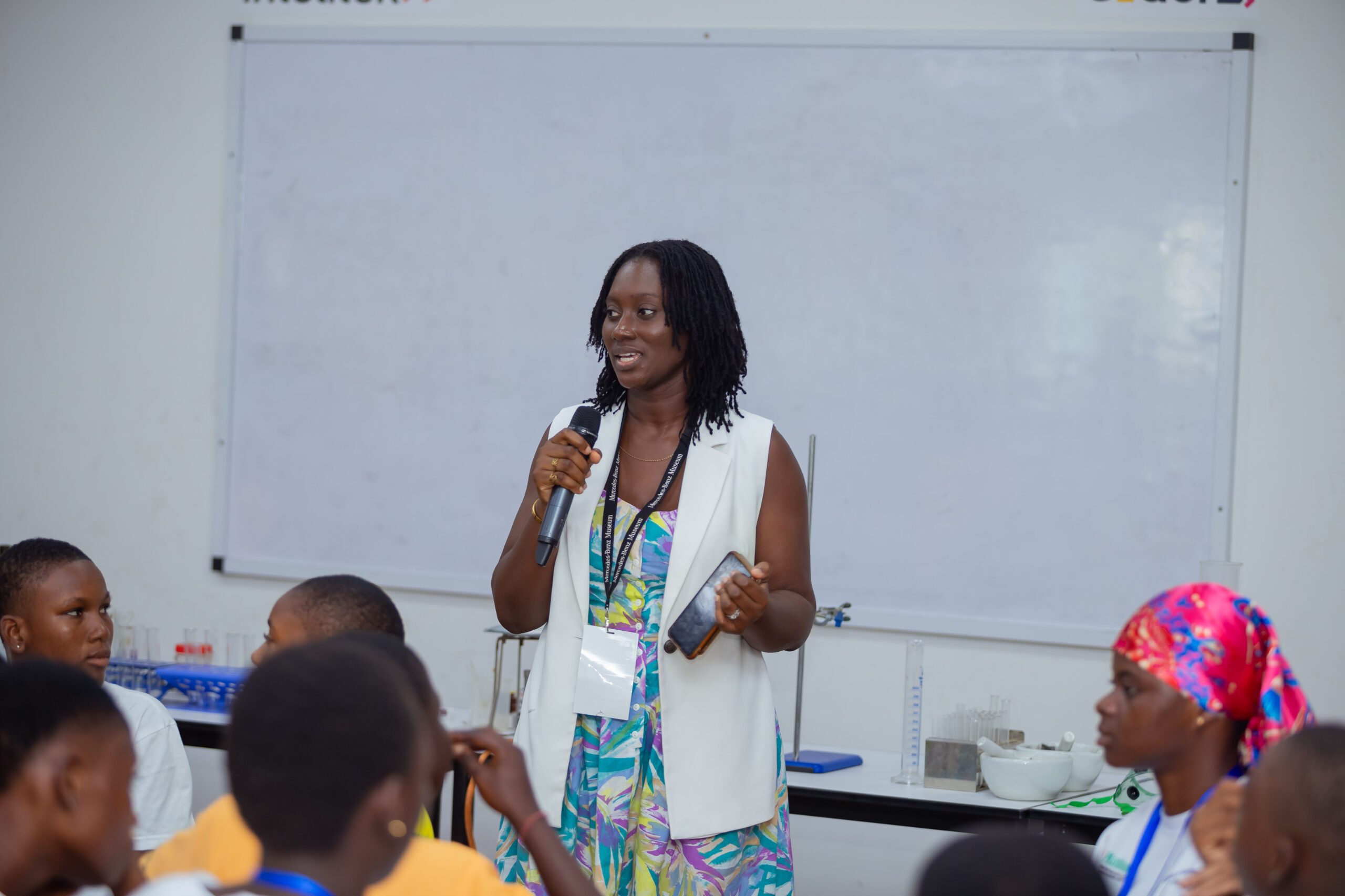 She Leads Project Director Ms. Joyce Darko speaking.