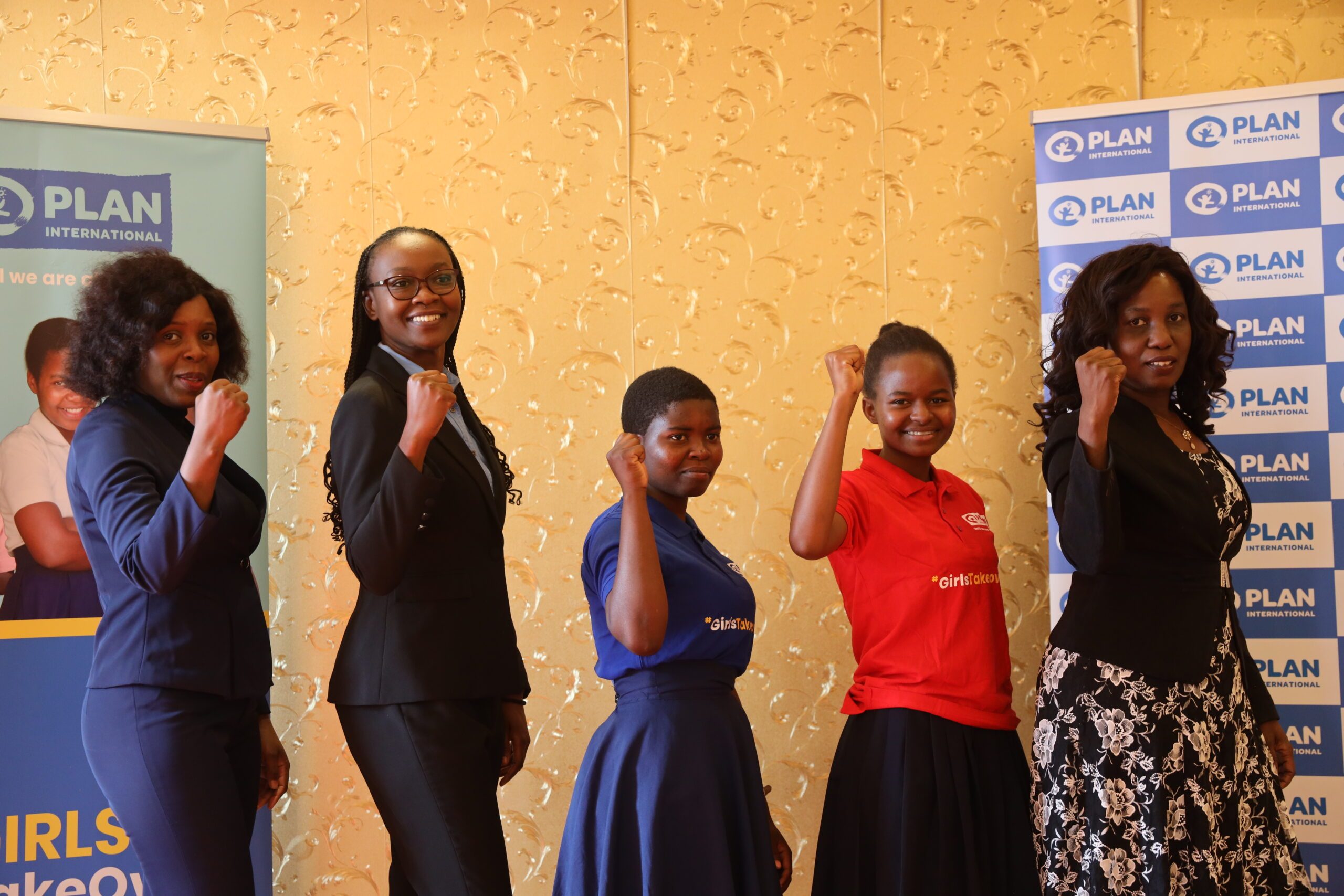 Funny and Margaret join some of the female staff at MUST in a #GirlPower pose.