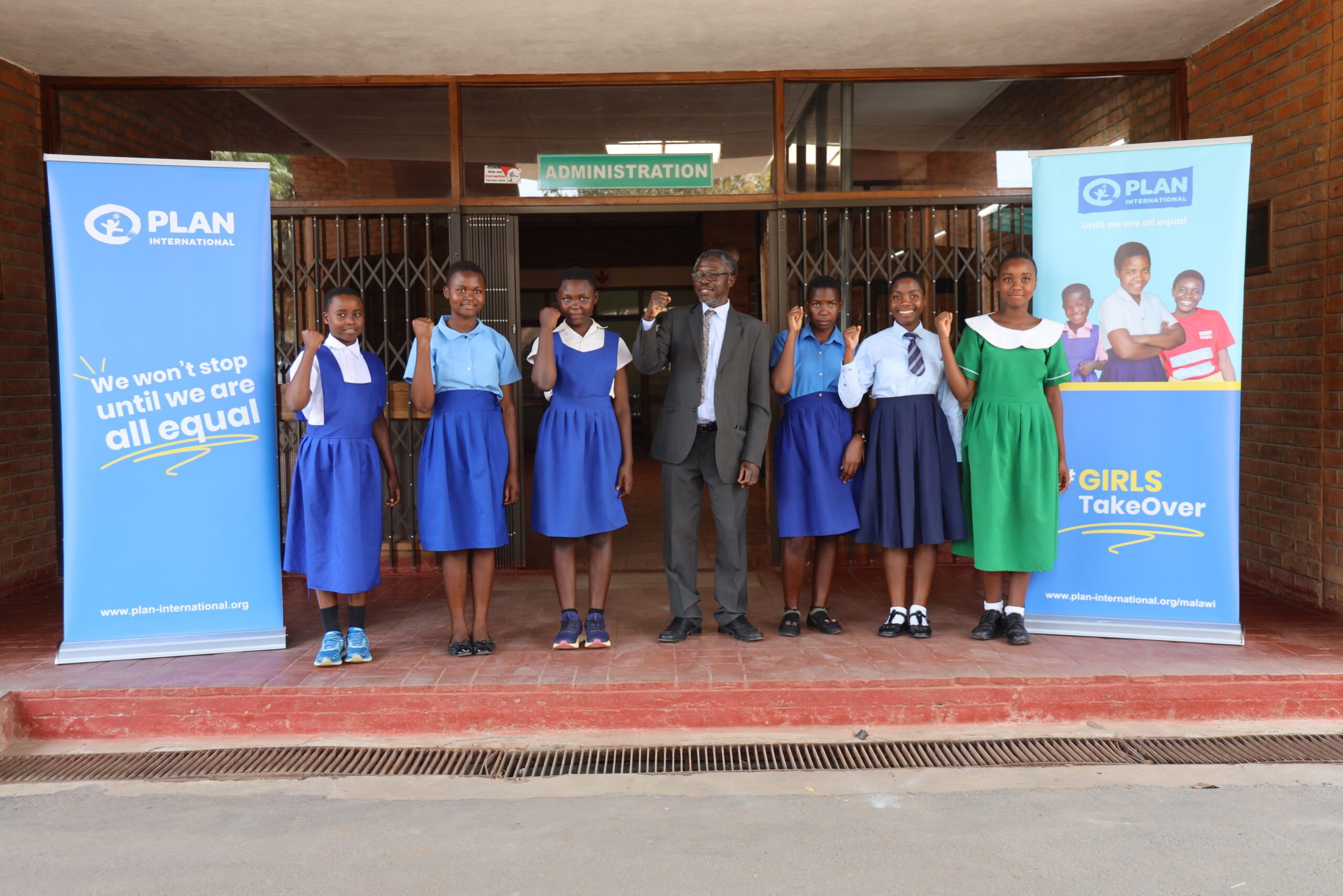 The girls pose with MZUNI Deputy VC