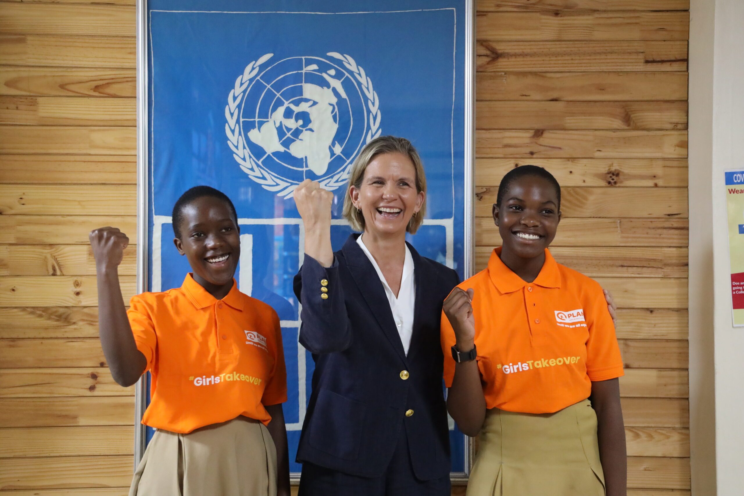 Selah and Hajra with the UNDP Resident Rep.