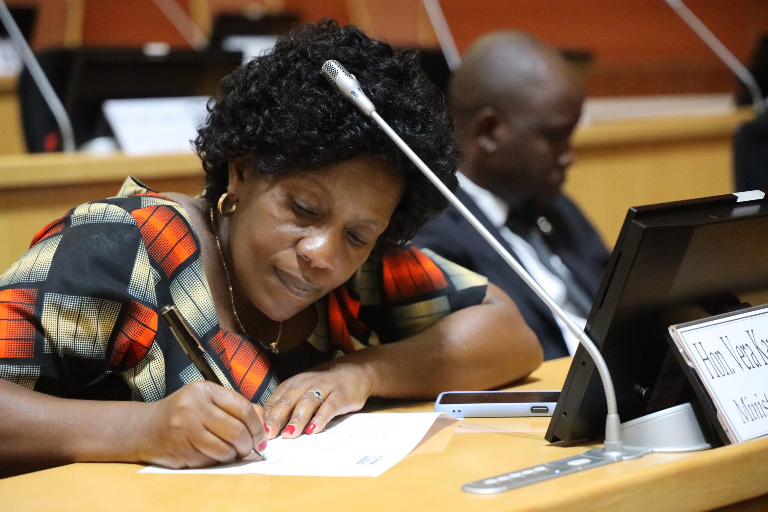 Mzimba Hora MP taking notes during the deliberations 