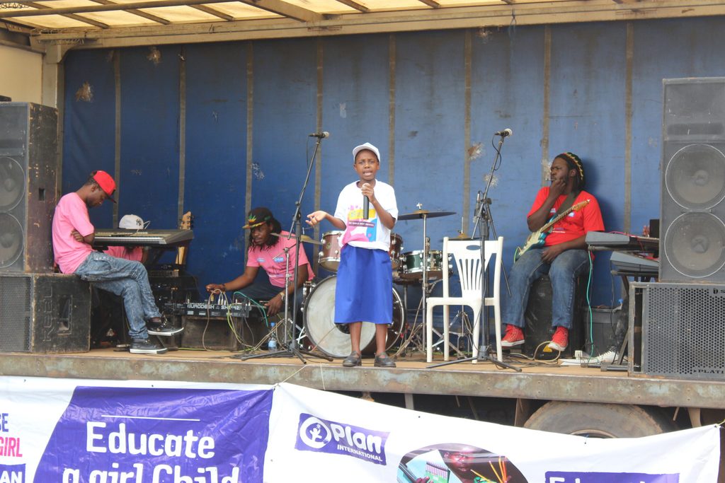 Patience talking to a community gathering