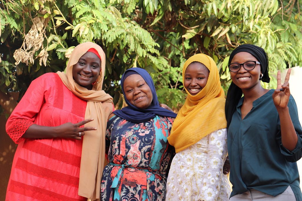Four members of the girls' association for reproductive health in Niger