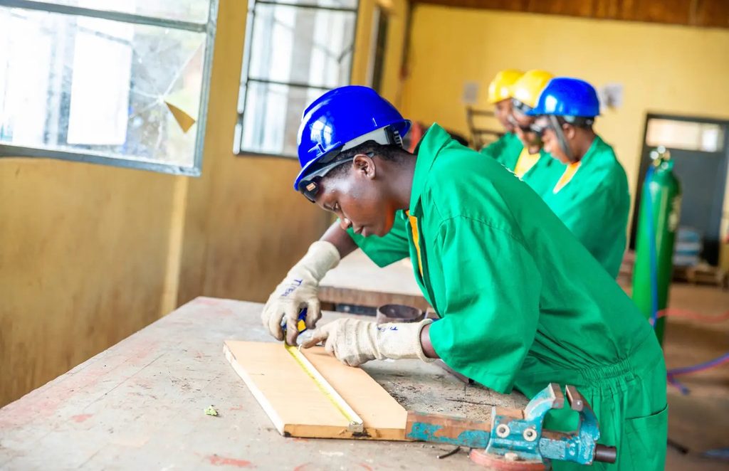 21 year-old Denyse during practical welding training at her boarding school.