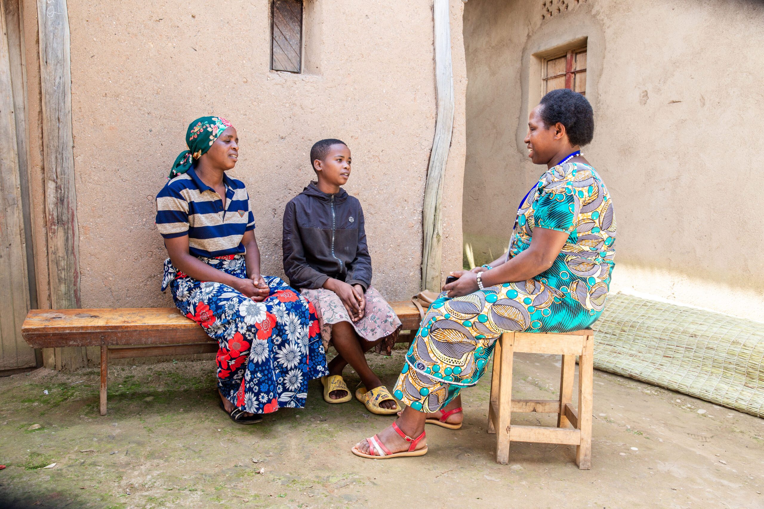 Proby and her mother during a session on children’s rights with a mentor