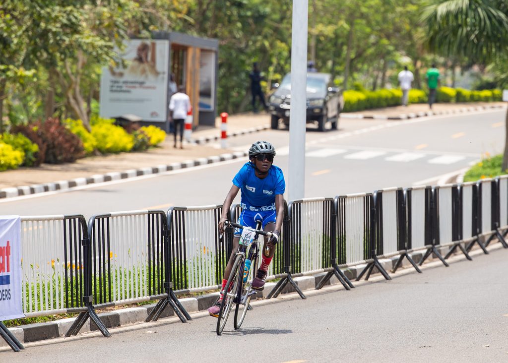 Simon Pierre, 15, riding in competition.
