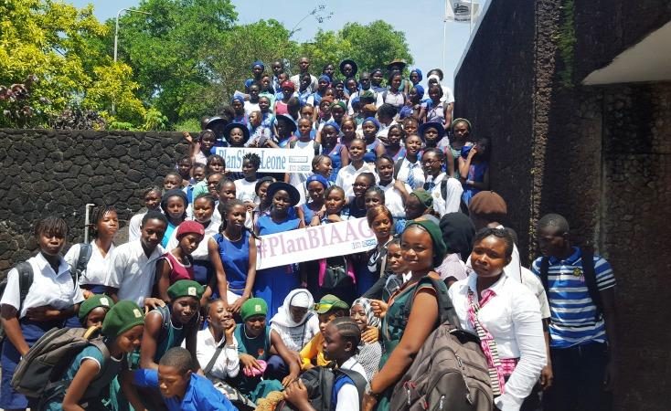 The crowd outside Girls Takeover of Parliament, 2016.