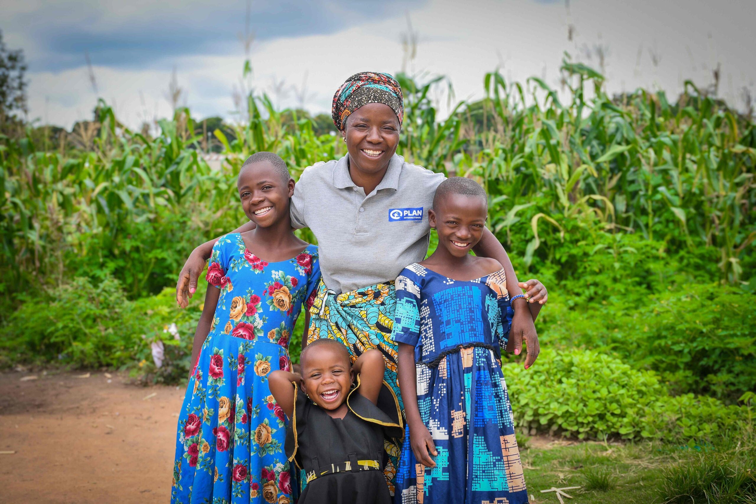 Edwina with 3 of her children. 