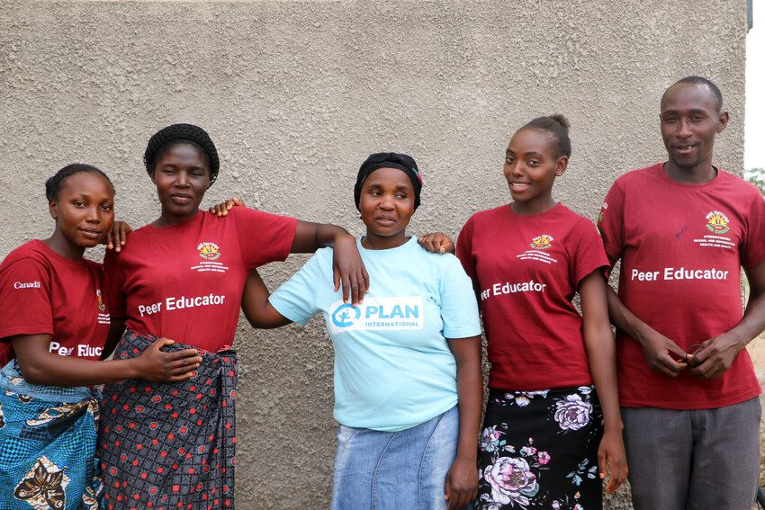 Faith (second from right) with other peer educators