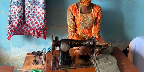 Conflict-affected tailor rebuilds her life and supports other girls