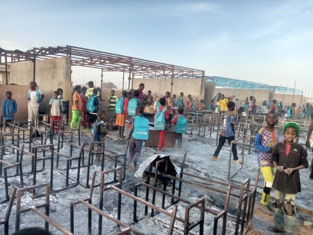 School destroyed by an armed non-state group, Niger
