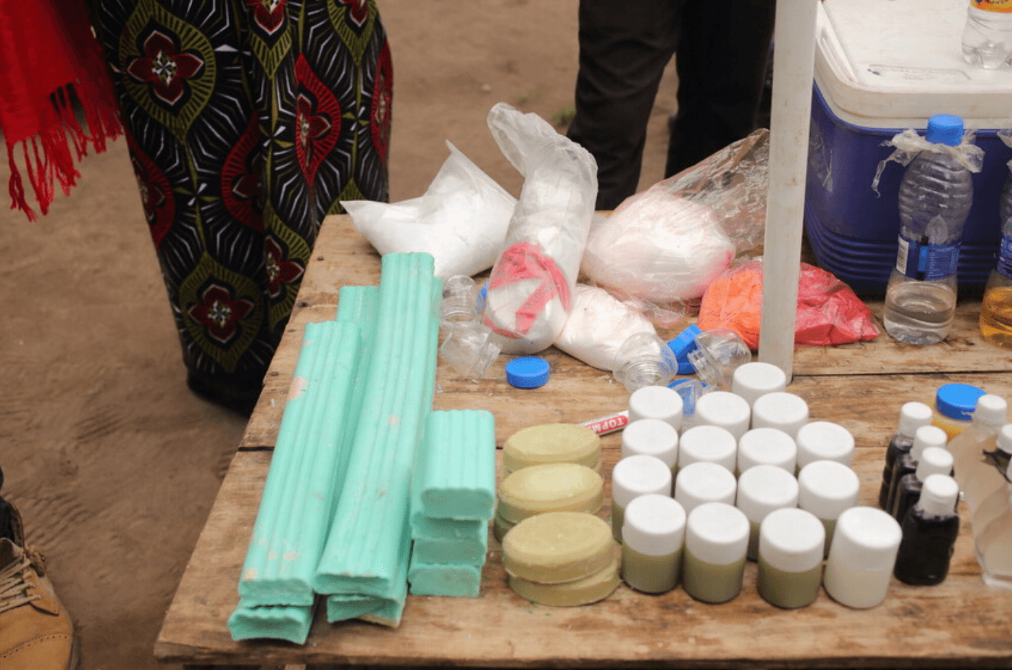 Herbal soaps made using organic materials from the project. 