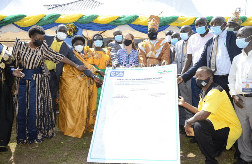 Partnership agreement between the Alur Kingdom and Plan International. Photo courtesy: Plan International