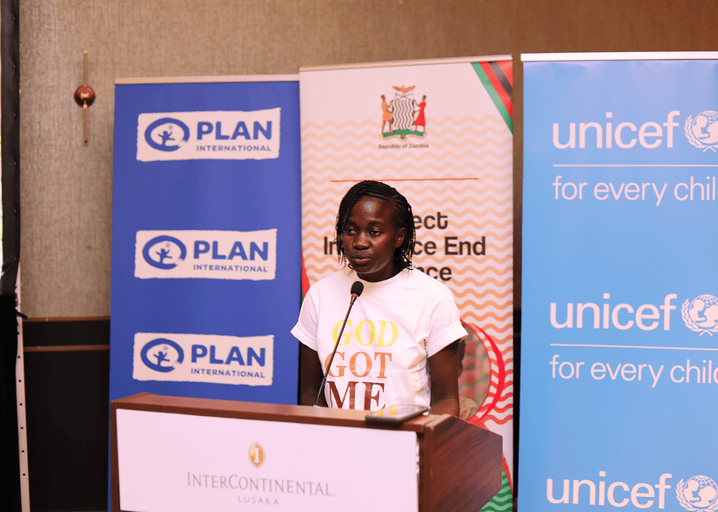 Helen speaking at the regional launch of the Annual State of the World's Girls Report 2025 in Lusaka, Zambia.