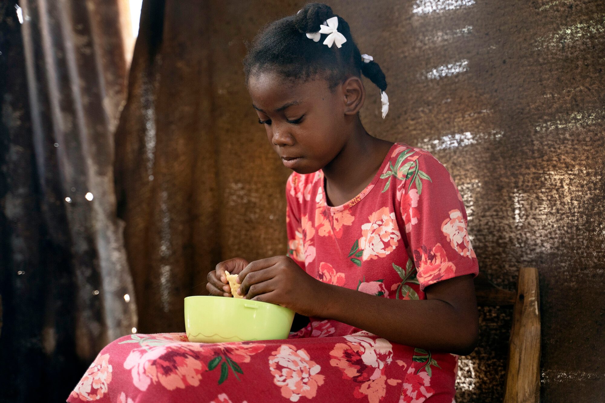 Lettycia, a 10-year-old girl living in the South East of Haiti. 