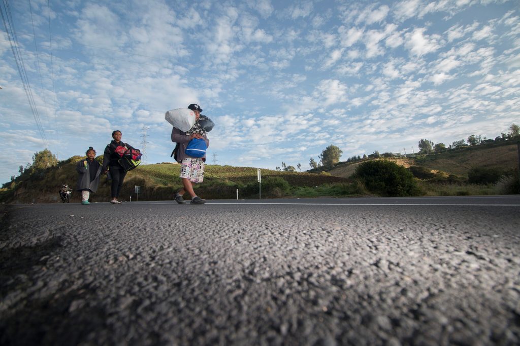 Migrants walking