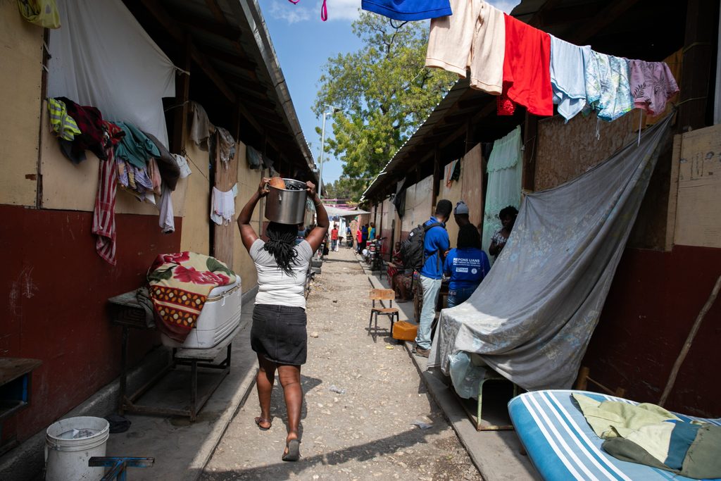 Dentro de un campo para personas desplazadas internamente en Haití.