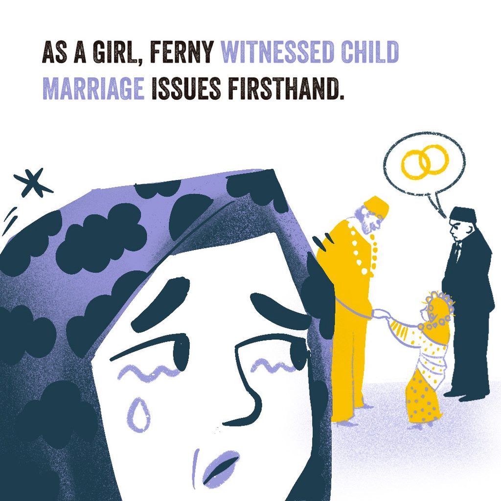 Comic Panel: As a girl, Ferny witnessed child marriage issues firsthand