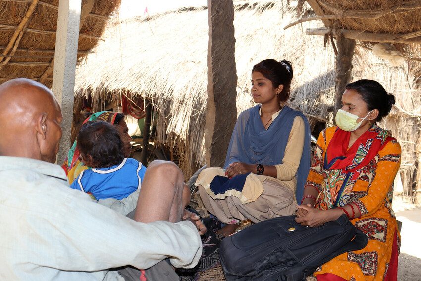  Punam, 21, visits many households in her community to raise awareness about early child marriage
