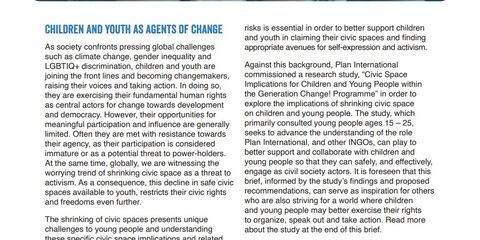 How to better support children & youth affected by shrinking space