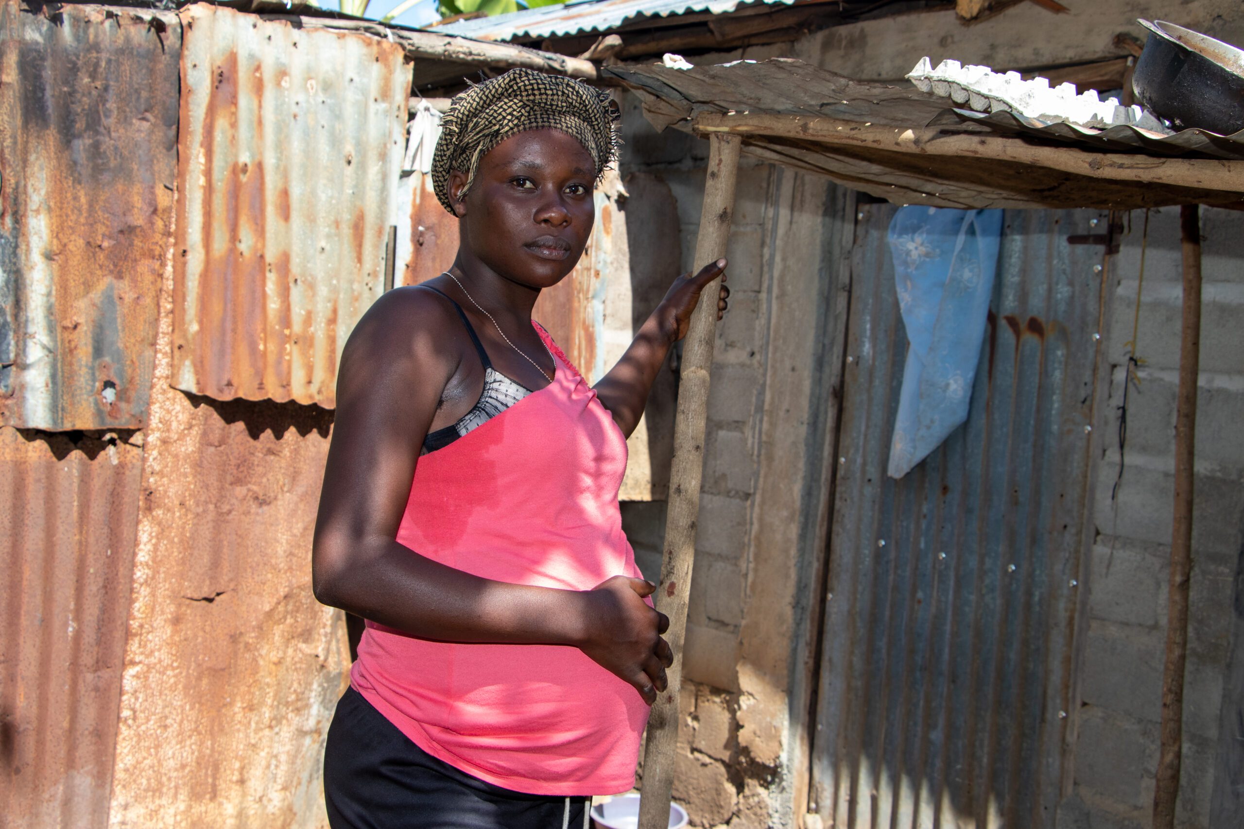 26-year-old Jesula in her house