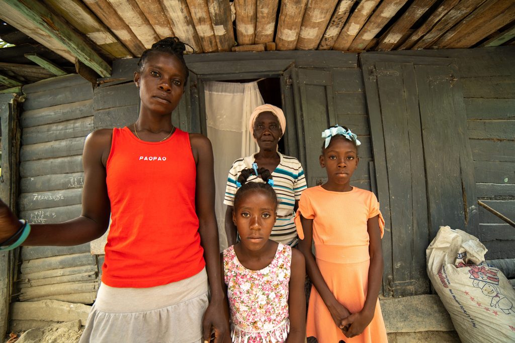 12-year-old Chedeline with her family.