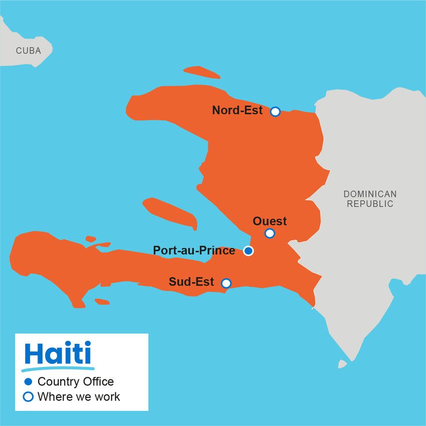 Map showing our presence in Haiti.
