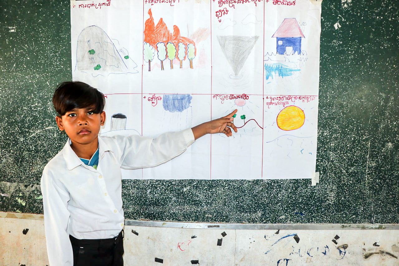 Awareness raising session conducted by Sokha to his peers