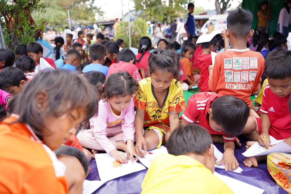 Children enjoy coloring