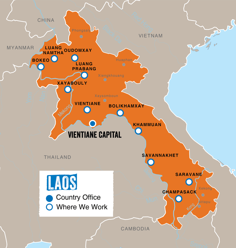 Where Plan International works in Laos 