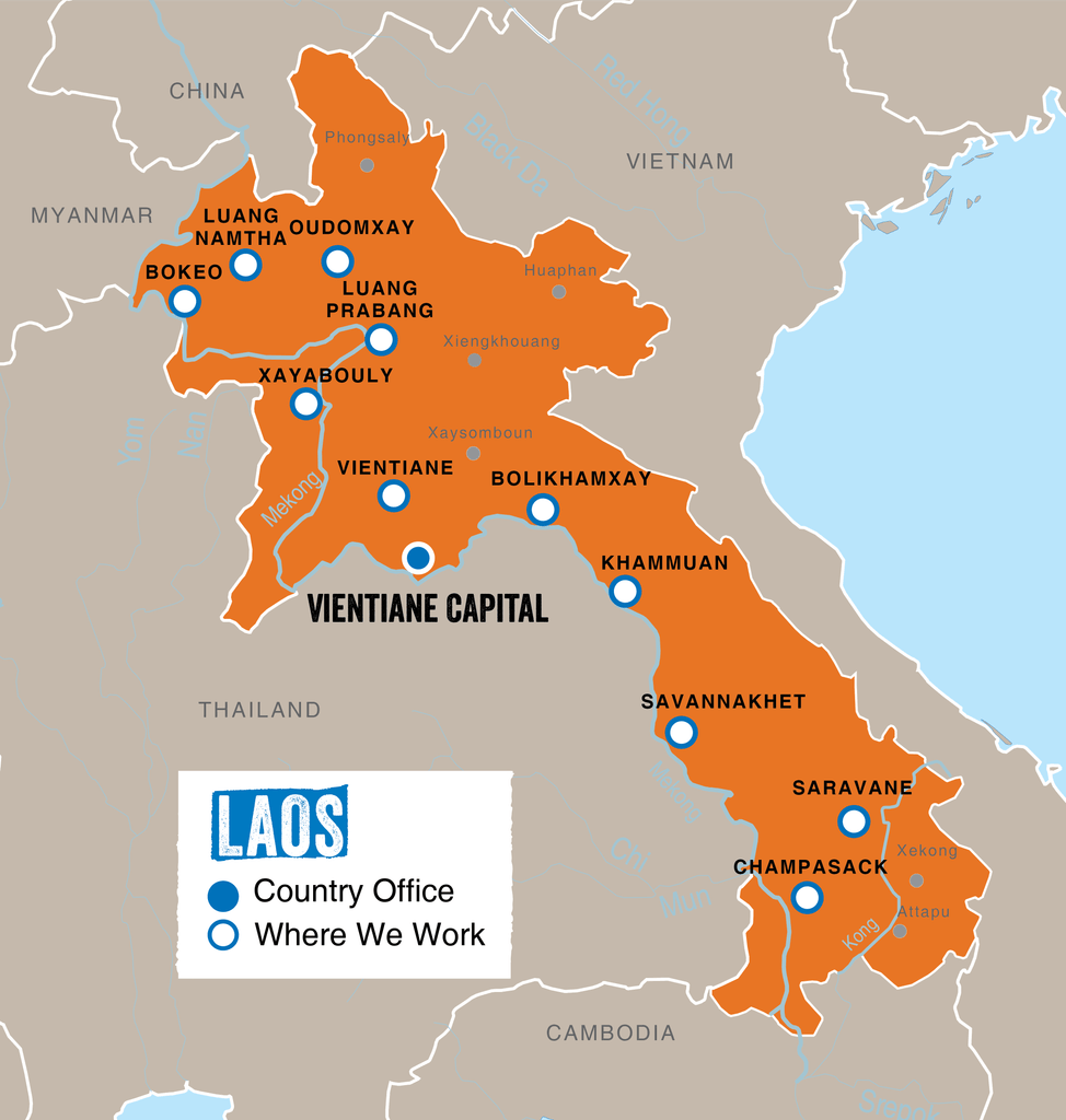 Where Plan International works in Laos