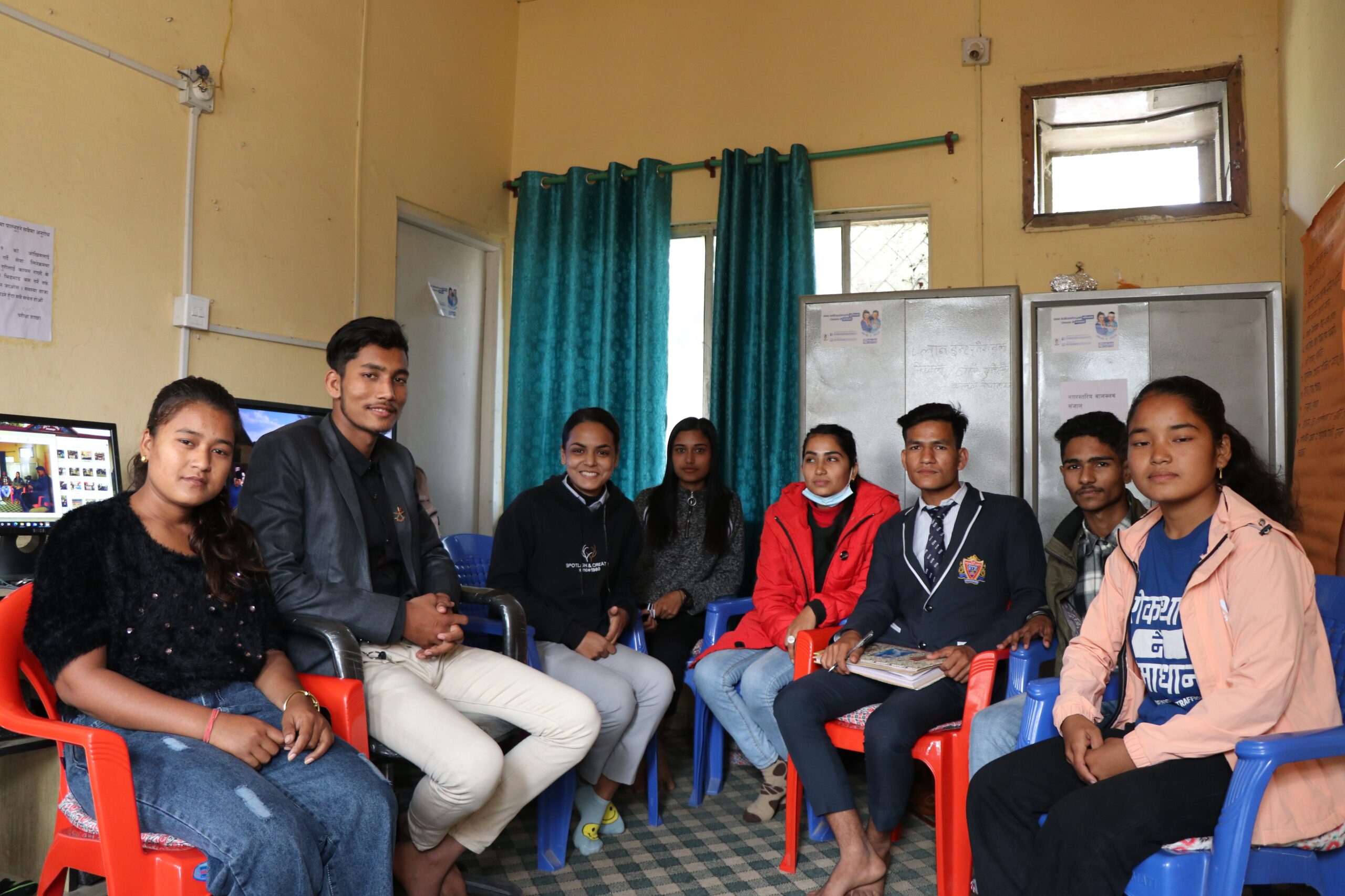 Youth campaigners in a resource centre