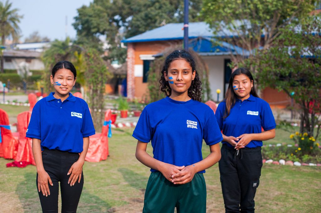 Girls campaigning against child marriage in Nepal