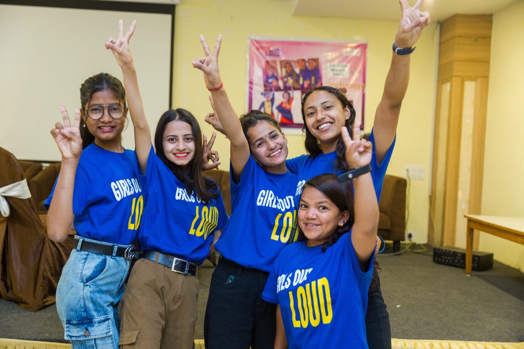 Girls participating in Girls Out Loud event.