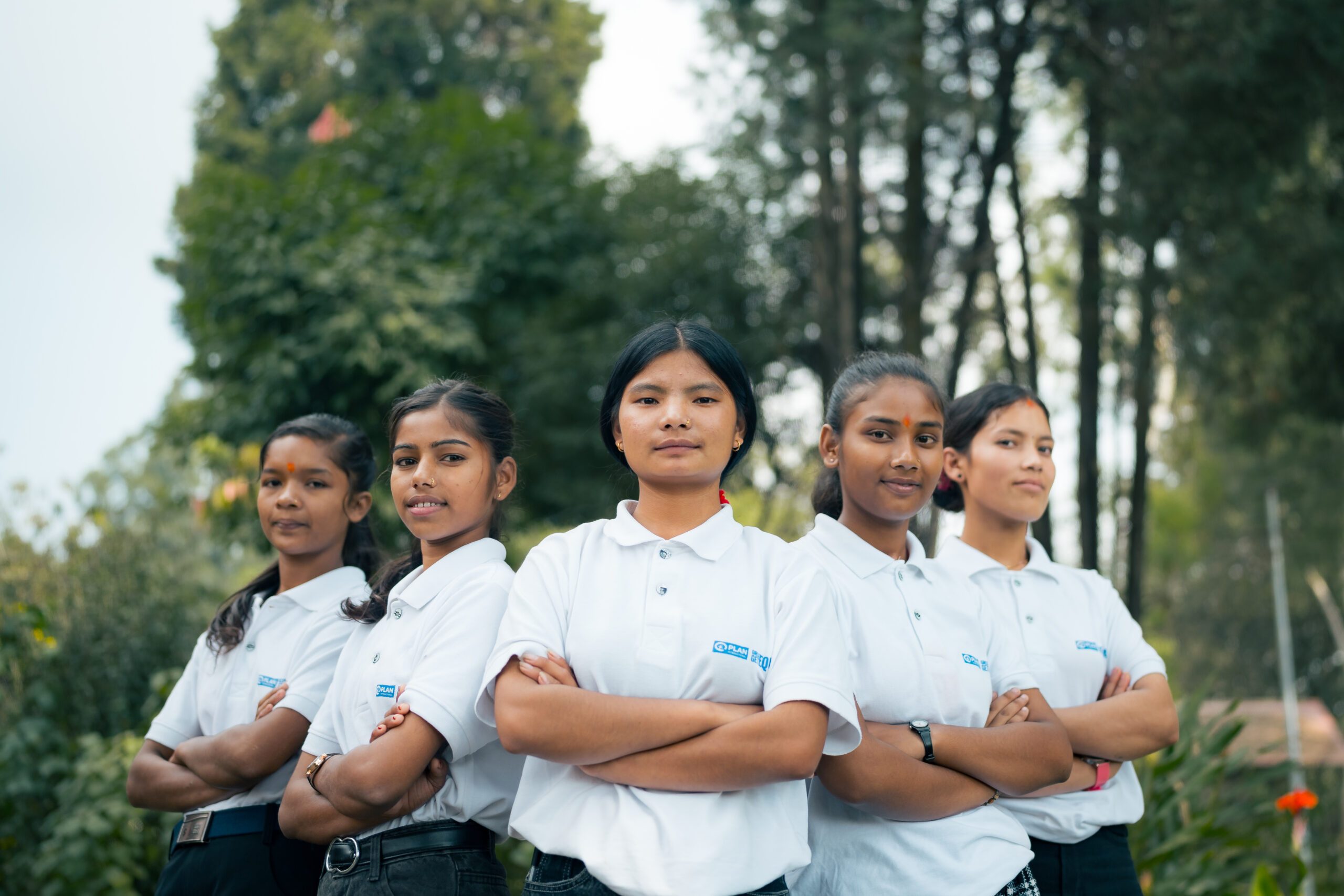 Five young activists who are committed to ending child marriage with Sharmila. 