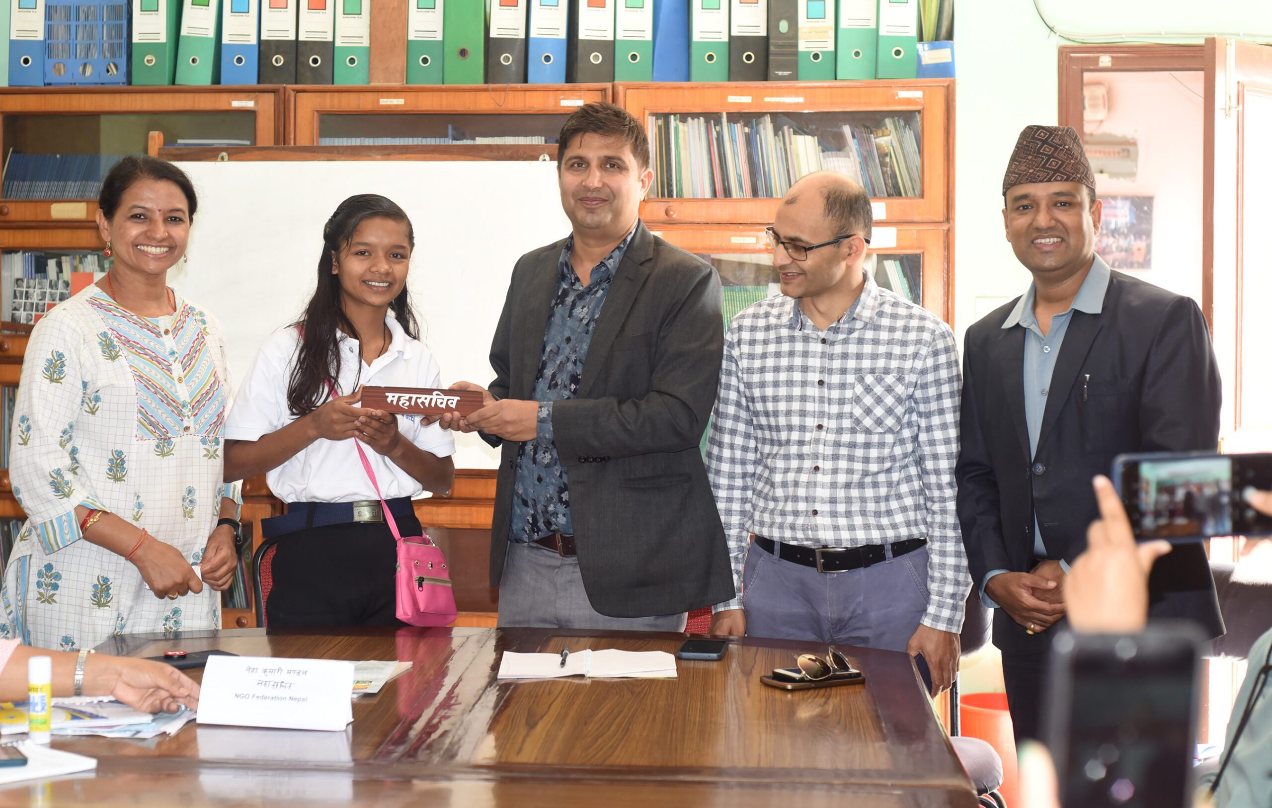 Secretary-General of NGO Federation is handing over his position to Neha for #GirlsTakeover.