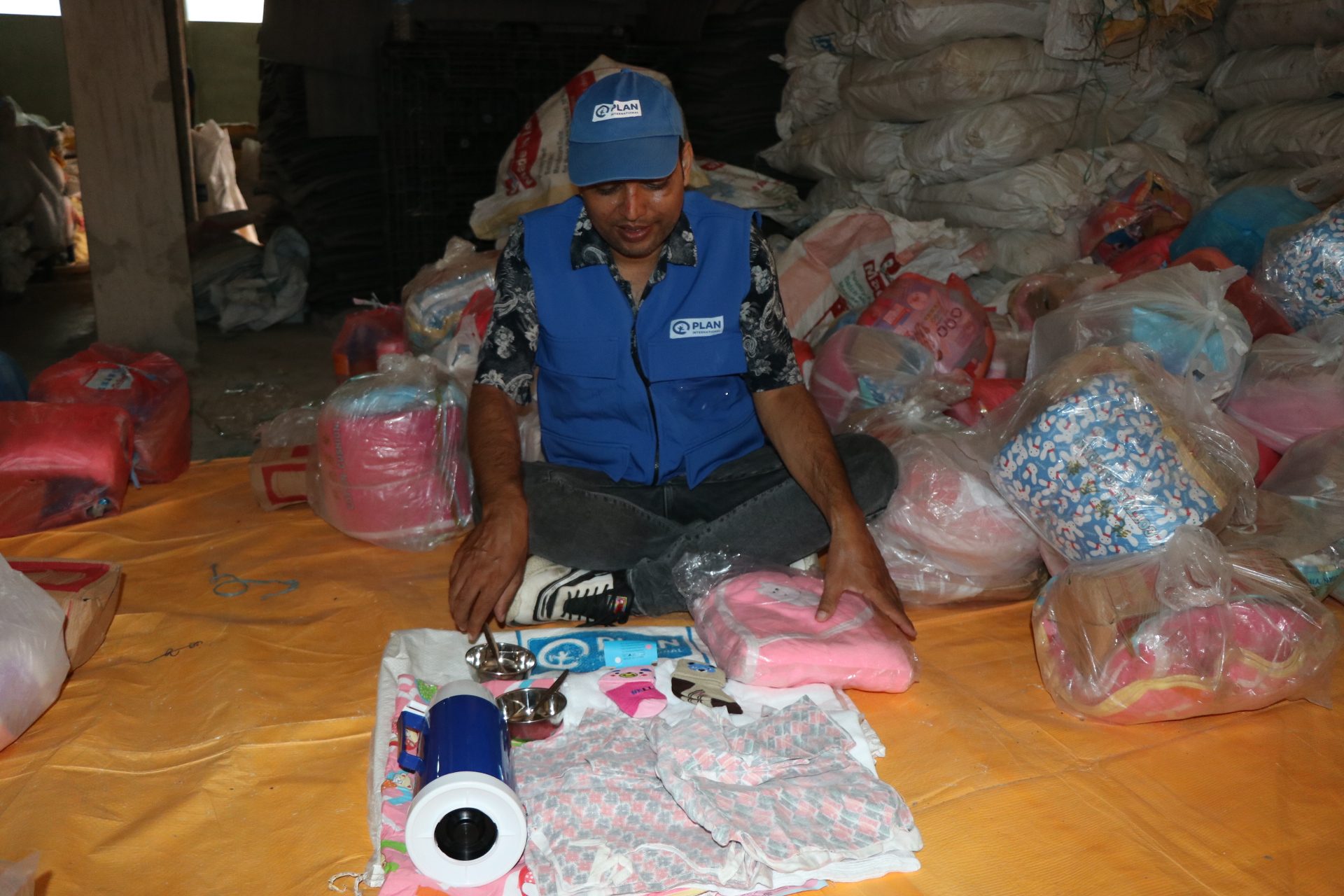 The emergency response team preparing lifesaving kits to be dispatched to Jajarkot.