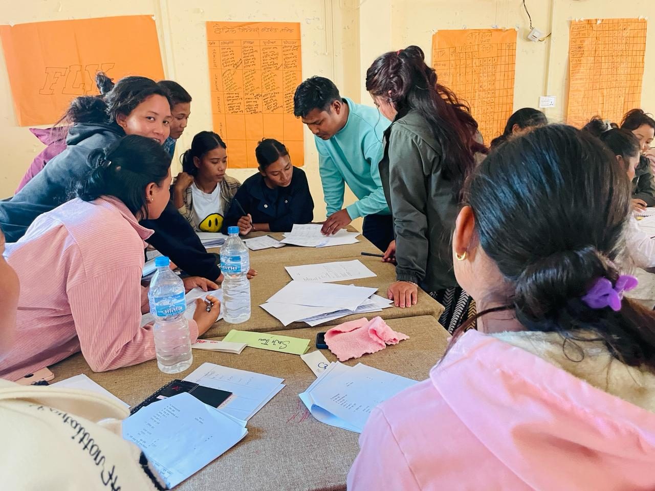 A group of woman including Jun Maya attending a training.