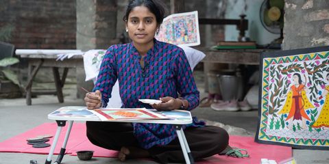 Ruhi's entrepreneurial journey as Mithila artist